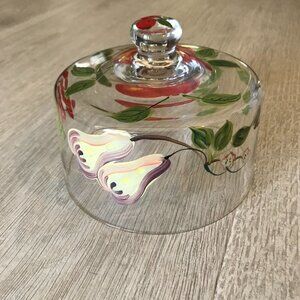 Cake Topper Hand Painted Glass Cottagecore with Fruit and Berries Entertain Host